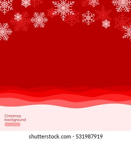 Christmas background with snowflakes, flat design style