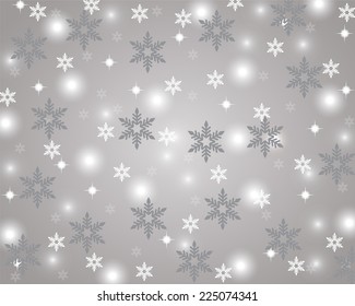 Christmas background with snowflakes and glitter 