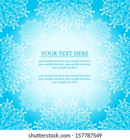 Christmas background with snowflakes. Greeting card 
