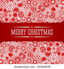 Christmas Background With Snowflakes. Greeting Card. Place For Text. Vector Illustration.