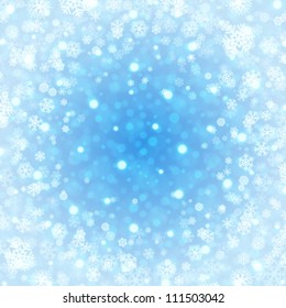 Copos de nieve de fondo de Navidad e imagen vectorial de luz