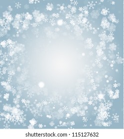 Christmas background snowflakes and light vector image