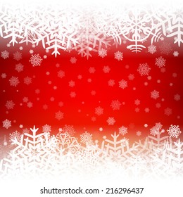 Christmas background with snowflakes and lights. Vector image