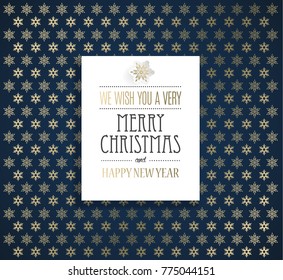 Christmas background with snowflakes and Merry Christmas label.
