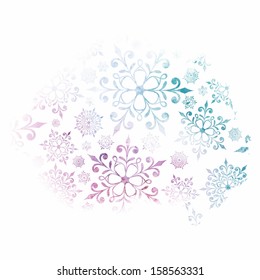 Christmas background with snowflakes. New Year card.