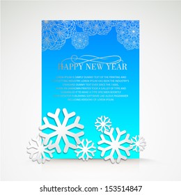 Christmas background with snowflakes and place for text. Vector illustration.