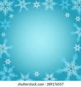 Christmas background with snowflakes and place for text.