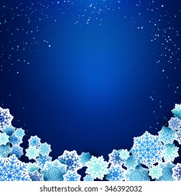 Christmas background with snowflakes and place for text. Vector Illustration.