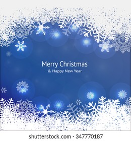 Christmas background with snowflakes and place for text. Vector Illustration.