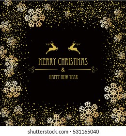 Christmas background with snowflakes and place for text.