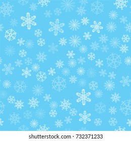 Christmas background of snowflakes. For posters, postcards, greeting for holiday, party, celebration, new year. Vector illustration.