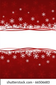 Christmas background with snowflakes in red color. Image has free space for Your text