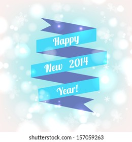  Christmas background with snowflakes and ribbon  