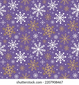 Christmas background with snowflakes. Seamless pattern. Vector illustration