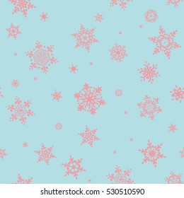 Christmas background with snowflakes. Seamless pattern. Christmas holiday design. EPS 10 vector file included
