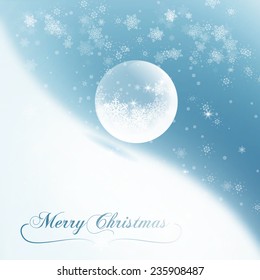 Christmas background with snowflakes and snow globe. Vector illustration EPS10