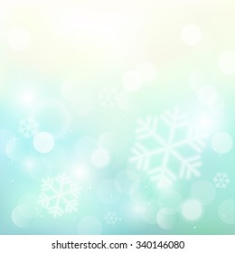 Christmas background with snowflakes and sparkles. Vector illustration.