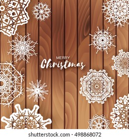 Christmas background with snowflakes and strips