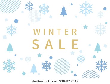 Christmas background with snowflakes and trees