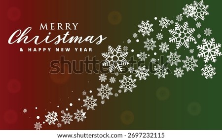 christmas background with snowflakes and typography