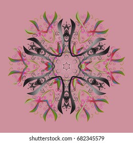 Christmas background with snowflakes. Vector christmas abstract colorful background with cute snowflake. Winter abstract background. Vector illustration.