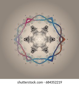Christmas background with snowflakes. Vector christmas abstract colorful background with falling snowflake. Vector illustration. Winter abstract background.