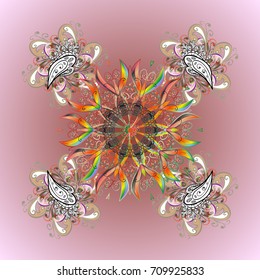 Christmas background with snowflakes. Vector christmas abstract colorful background with cute snowflake. Winter abstract background. Vector illustration.