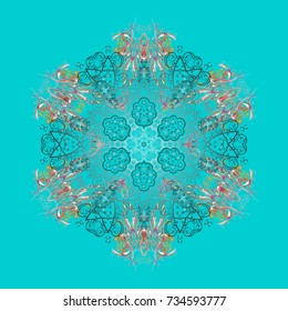 Christmas background with snowflakes. Vector christmas abstract colorful background with cute snowflake. Winter abstract background. Vector illustration.