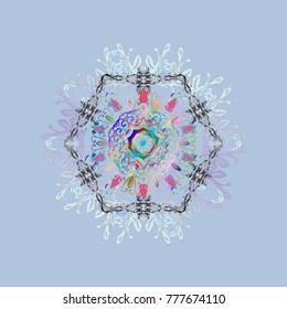 Christmas background with snowflakes. Vector christmas abstract colorful background with cute snowflake. Winter abstract background. Vector illustration.