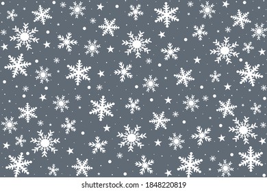 Christmas background with snowflakes. Vector design for winter holidays.