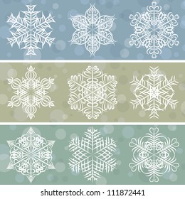christmas background with snowflakes, vector illustration