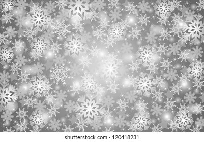 Christmas background with snowflakes vector illustration.