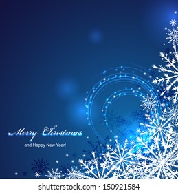 Christmas background with snowflakes, vector illustration.