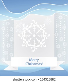 Christmas background and snowflakes vector illustration. 