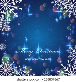 Christmas background with snowflakes, vector illustration.
