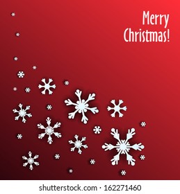 Christmas background and snowflakes vector illustration.