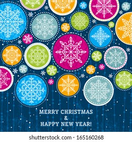 Christmas background with snowflakes, vector illustration