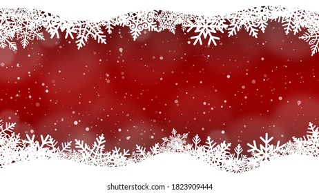 Fondo de Navidad con copos de nieve , ilustración vectorial .
