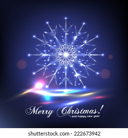 Christmas background and snowflakes vector illustration.