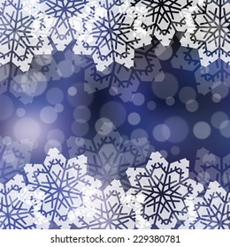 Christmas background with snowflakes. Vector illustration