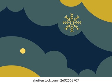 Christmas background with snowflakes. Vector illustration in flat style.