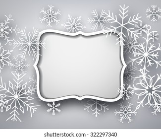 Weihnachtshintergrund mit Schneeflocken. Vektorgrafik.