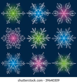 christmas background with snowflakes, vector illustration