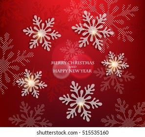 Christmas background with snowflakes. Vector illustration