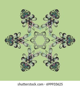 Christmas background with snowflakes. Vector illustration. Vector christmas abstract colorful background with cute snowflake. Winter abstract background.