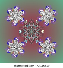 Christmas background with snowflakes. Vector illustration. Vector christmas abstract colorful background with cute snowflake. Winter abstract background.