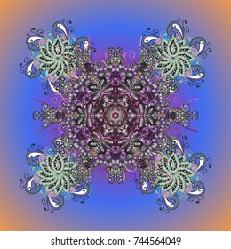 Christmas background with snowflakes. Vector illustration. Vector christmas abstract colorful background with cute snowflake. Winter abstract background.