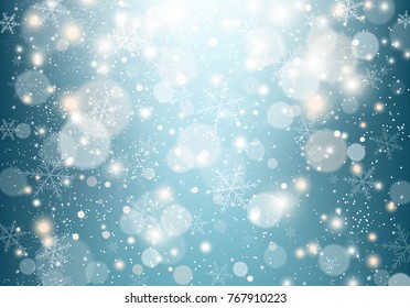 Christmas background with snowflakes. Vector Illustration.