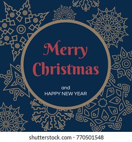 Christmas background with snowflakes. Vector illustration