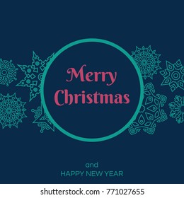 Christmas background with snowflakes. Vector illustration